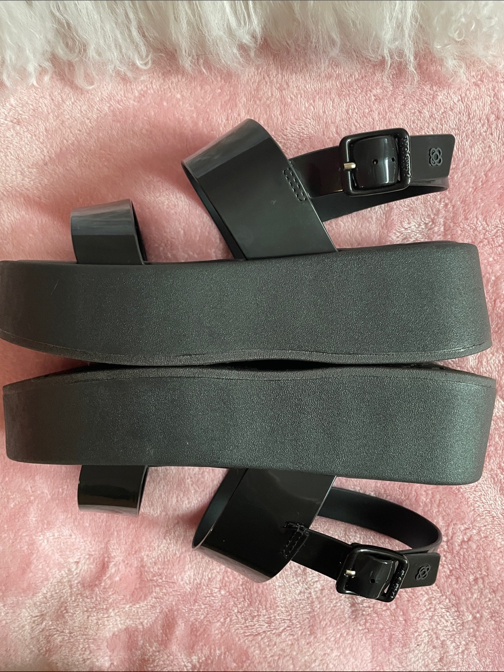 🖤 Petite Jolie Black Platform Jelly Sandals size 8 - Picture 12 of 13